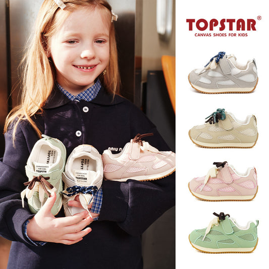 2025 TS Kids’ Breathable Mesh Running Sneakers – Soft‑Sole Lace‑Up Unisex Sport Shoes for Boys & Girls