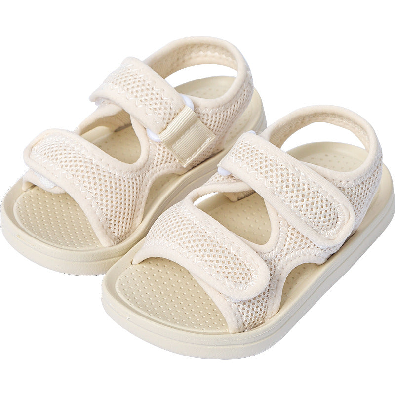 Cheerful Mario Kids’ Mesh Summer Walking Sandals – Non‑Slip Breathable Soft‑Sole Baby & Big Kid Sandals