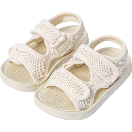 Cheerful Mario Kids’ Mesh Summer Walking Sandals – Non‑Slip Breathable Soft‑Sole Baby & Big Kid Sandals